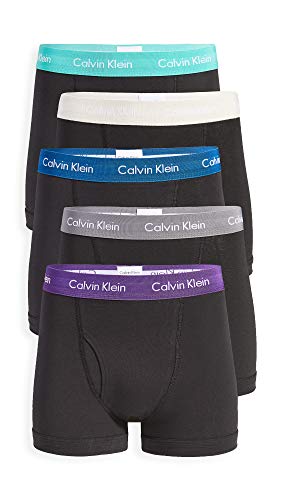 Calvin Klein Men's Cotton Stretch Multipack Low Rise Trunks, Black Body/Verbena/Grey Shadow/Crater Lake/Oatmeal Heather/Amazonite, L