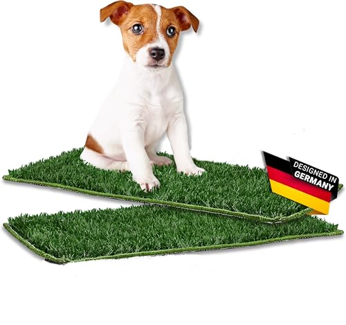 PFOTENWUNDER® 3x-11x Ersatz-Kunstrasen für Hundeklo, Hundetoilette Gras, Easy-Wash, für Hundeklo Hundetoilette mit 63x51cm, kleine Hunde Balkon Indoor WC Welpen-Klo, 3X Kunstrasen