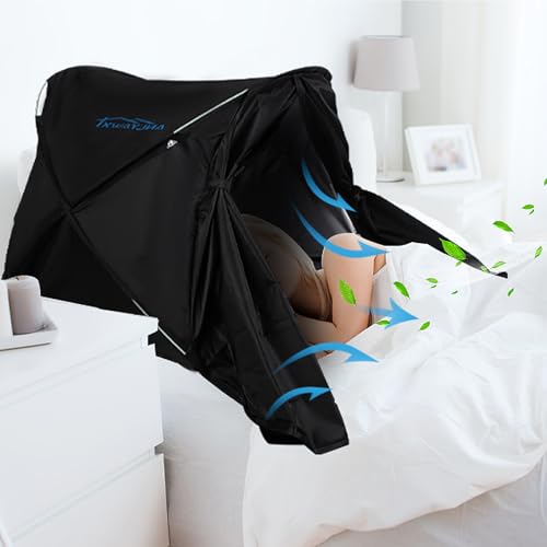 ANLYAWX Blackout Bed Tent - 90% Blackout for Adults, Portable Sleeping Pod with Vent & Tube Ports, Foldable Travel Bed Tent for Light-Sensitive Sleepers, Night Shift Workers & Hospital Patients