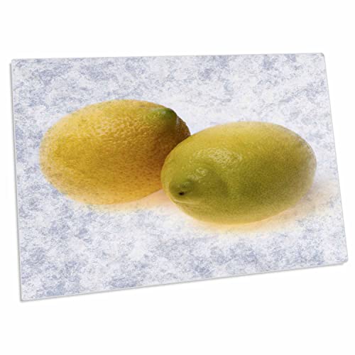 3dRose Dos limones amarillos, fondo texturizado - Pad Escritorio