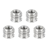PATIKIL 5 Stück Konvert Schrauben Adapter 1/4 Weiblich bis 3/8 Männlich Schraubadapter Stativ Gewindeadapter für Kamera Video DSLR SLR Mikrofonständer Silber