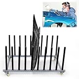 Karosserie-Lackierstand Großer Autohauben-Lackierständer mit 9 Schlitzen, Beweglicher rotierender Autotür-Lackierwagen mit schwenkbaren, feststellbaren Rädern, Karosseriereparatur Werkzeuge und Ausrüs