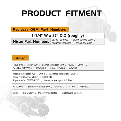 Tuntrol Heavy Duty Drive Belt For Hisun Atv Utv 450 500 550 700 750, Bennche Bigborn Sector Vector Cowboy Msu, Aramid Fiber Strong And Durable #TOP2