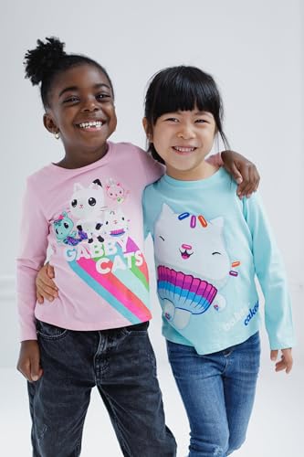 DREAMWORKS GABBY'S DOLLHOUSE MerCat Cakey Cat Kitty Fairy Pandy Paws Girls 2 Pack T-Shirts Toddler to Little Kid2