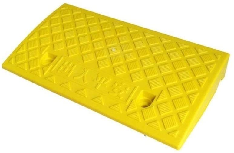Rampes de bordure pour fauteuil roulant et moto en plastique robuste noir et jaune