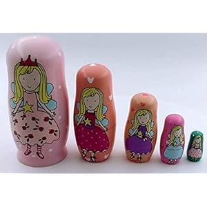 YXQSED Russische Nesting Poppen Matroesjka Hout Stapelen Geneste Set Handgemaakte Kerst Home Room Decoratie Halloween…