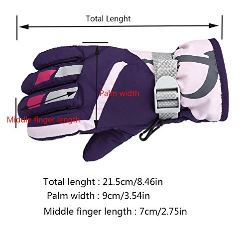 Children Ski Gloves, Thermal Snowboarding Gloves - for Kids Boys and Girls，Kids Winter Ski Gloves Waterproof Warm Full Finger Snow Gloves2