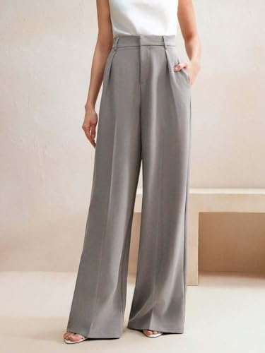 Image of KOTTY Women's Elegant High-Waist Wide-Leg Trousers for Office & Casual Wear