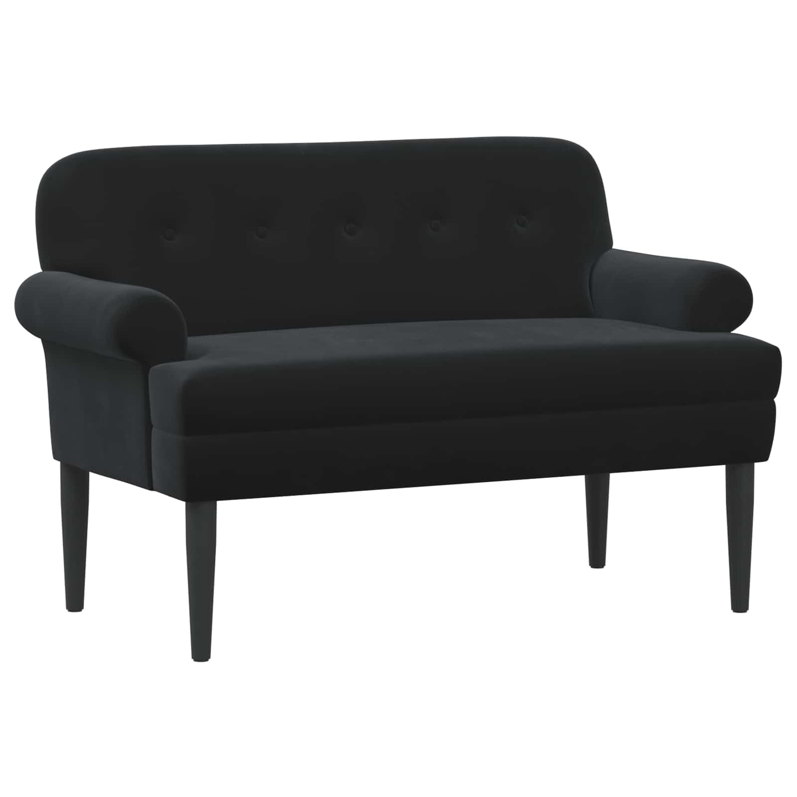 Loveseat ze zszyciem guzikowym, kolor czarny, 120 x 66 x 78 cm