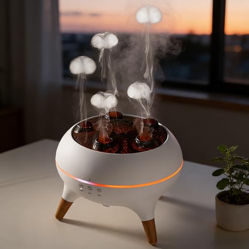 Akpsid Essential Oil Diffuser 250ML Jellyfish Diffuser Air Humidifiers Sound Pickup Ultrasonic Aromatherapy Diffuser Remote Control 7 Color Lights for Home Bedroom Office Hotel