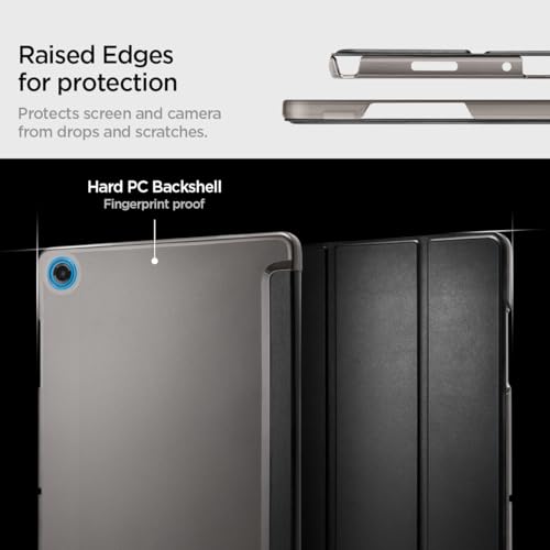 Spigen for Galaxy Tab A11+ (2025) / A9+ (2023) Case, Smart Fold Slim Tri-Fold Stand Cover with Auto Wake/Sleep, Magnetic Closure, Hard PC Back with Soft Suede Interior, 11 Inch, Black - image 6