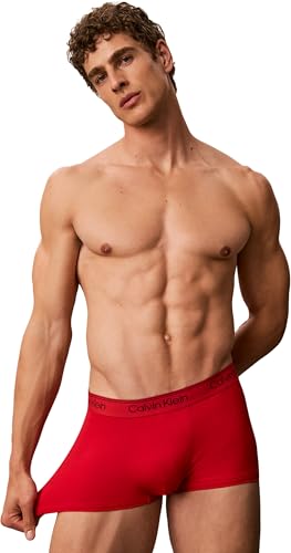 Calvin Klein Herren Trunks, Schwarz/Goji-Beere/Established Red, XL – Ansicht 3