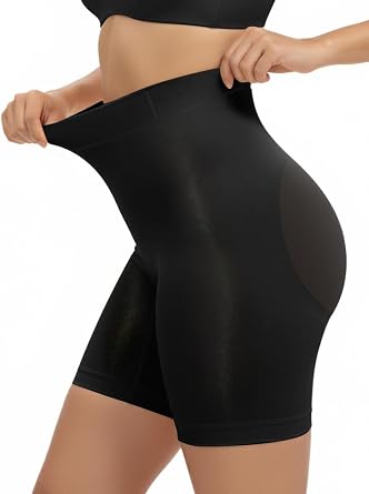 SHAPERX Tummy Control Underwear for Women Mid-Waisted Seamless Shapewear Shorts Anti-Rolling Body Shaper Under Dresses
