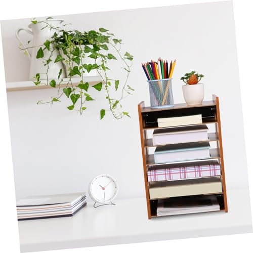 Organiseur de dossiers bois pour bureau et maison à compartiments - 6