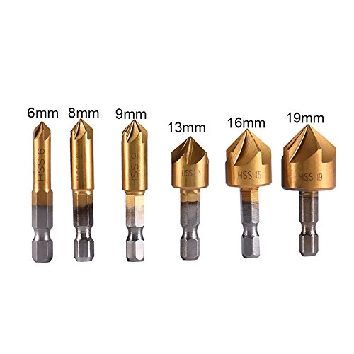 6 Titanbeschichtete Glasbohrer-Bits – Set Für Keramik, Fliesen & Spiegel (4–12 Mm, Sechskantschaft)