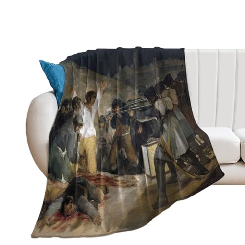 Court Painters Francisco Goya - Manta con póster de la ejecución de los defensores de Madrid para cama, sofá, manta de forro polar suave y ligera para todas las estaciones, decoración del hogar, 70 x