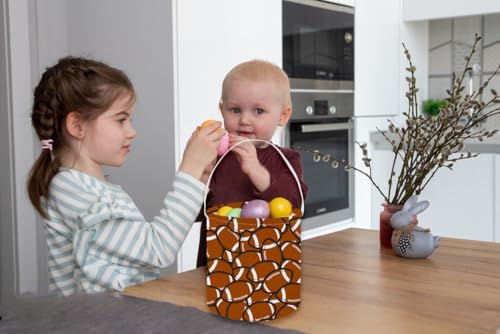 Image of Football Bucket,Kids Basket, Small Gift Basket with Handles for Kids Room Decor.Toy Bucket.(Football)