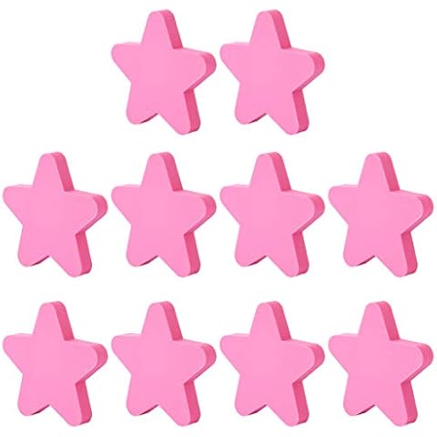 POXL Door Knobs, 10Pcs Kids Soft Knobs Star Kids Children Drawer Knobs Handles for Cupboard/Cabinet/Wardrobe/Drawer Decor Cover