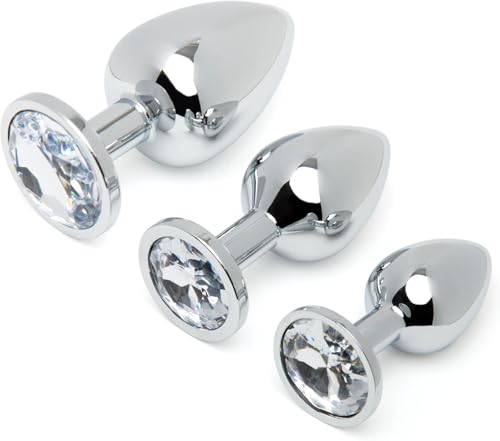 3 Stücke Analplug Set ,Metall Anal Plug ButtPlug Anal mit Kristall Diamant Sex Spielzeug für Die Frau Männer, Butt Plug Kit,Hygienisches Anal Toy,für Anfanger für Frauen Männer Paare