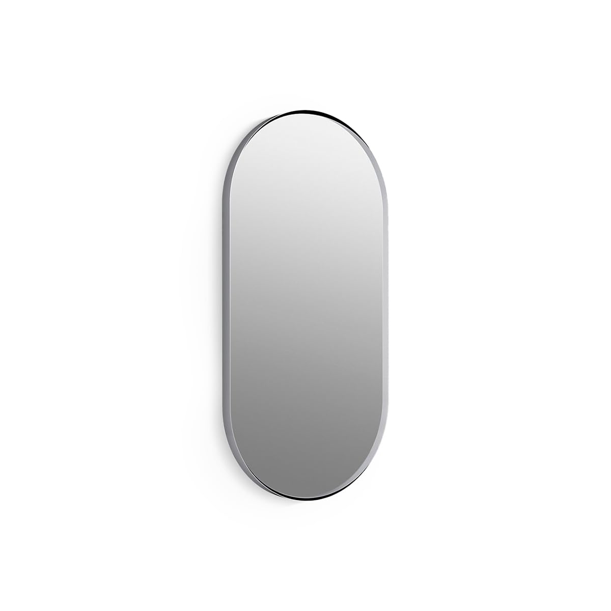Kohler Essential Capsule Mirror for Wall | HD Reflection with 100% Silver Coating | Decorative Mirror for Bedroom/Living Room/Bathroom | Polished Chrome Aluminium Frame, 508 x 1016 mm
