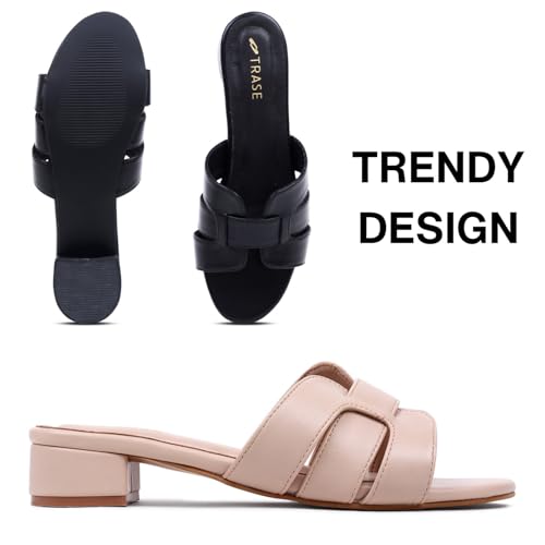 Image of TRASE Block Heels Sandals For Women, Sassy Stylish & Comfortable Footwear