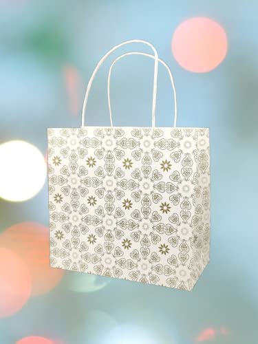 Image of TASCHE Golden Love Symboles Design Bag for Return Gift, Small Presents, Weddings, Birthday, Holiday Presents (Size 8 X 8 X 4 Inch | Pack of 30)