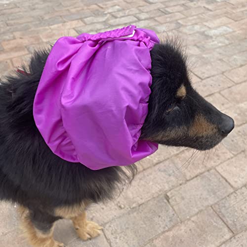 vomvomp 2 Pack Dog Bath Cap Waterproof Shower Hat Dogs Snood for Washing Raining Swimming Dogs Ear Prevention Cover Guard (S)