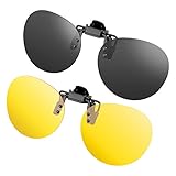 Splaks Round Clip-on Sunglasses Unisex Polarized Frameless Flip Up Glasses