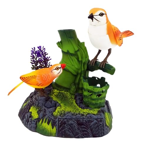FytStycale Pájaro Juguete Interactivo Simulación de Ave Control de Sonido Material PP Adecuado para Entusiastas de Aves Decoración de Oficina Hogar, 2 Pájaros Naranjas