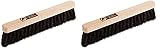 thermohauser Mehlbesen aus schwarzem Rosshaar mit Holzrücken - 30 x 3 cm - Mehlbürste zum Fegen von Arbeitsplatten, Naturfarben-schwarz (Packung mit 2)
