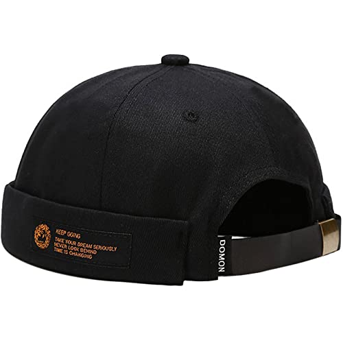 Image of XYIYI Mens Docker Cap Brimless Hats Skullcap Worker Sailor Cap Rolled Cuff Retro Beanie Hat