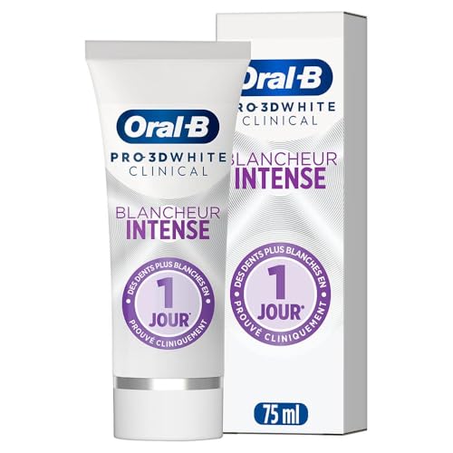 Oral-B Pro 3D Zahnpasta White Clinical Intensives Weiß strahlendes Weiß für empfindliche Zähne und Zahnfleisch, Beseitigung von Flecken, Ionentechnologie, grüne Minze, 75 ml