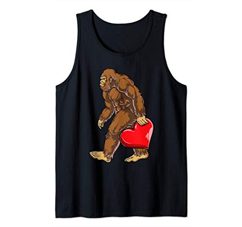 Bigfoot Heart Valentines Day Gifts Men Love Sasquatch Dab Canotta
