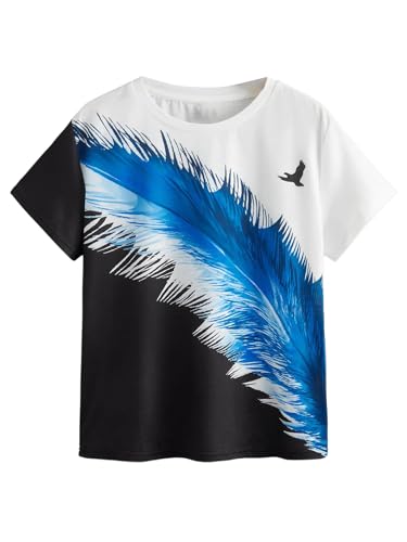 SweatyRocks Boy's Graphic Tees Short Sleeve Crew Neck Casual Summer T Shirts