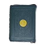 bonballoon Complete Quraan Quran Koran Mushaf Al Quran Al Kareem (Arabic Only) Holy Qoran Size 5.2'' X 3.8'' Pocket Size In Arabic Leather Cover & Zippered Case, Turquoise