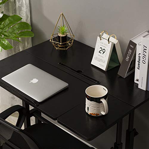 SIDUCAL Mobile Standing Desk, Rolling Ajustable Computer Desk, Mobile Computer Workstation Adjustable Desks for Home Office for Stand Up, Black - Thumbnail 7