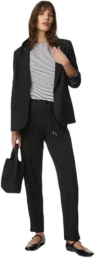 Marks &amp; Spencer Women's High Rise Viscose Rayon Tapered Casual Pants