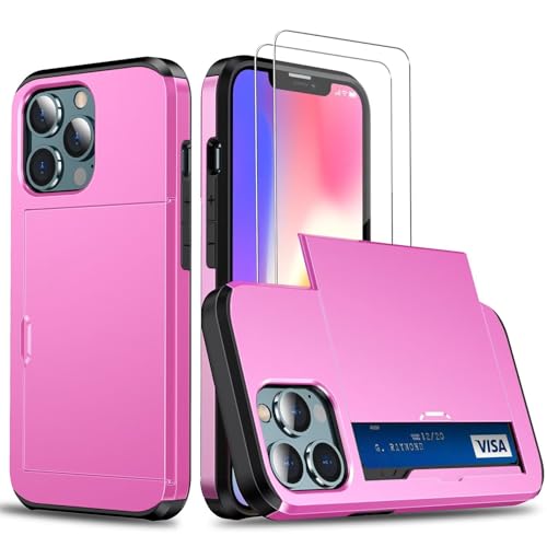 Étui portefeuille iPhone 13 Pro Max rose idéal pour voyager léger en toute sécurité