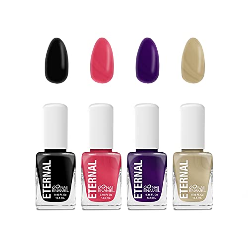 Nail Polish Set - Eternal 4 Piece Kit: Long Lasting, Quick Dry and Cruelty Free. Made in USA - 0.46 Fluid Ounces Each (Freaky Nails)
