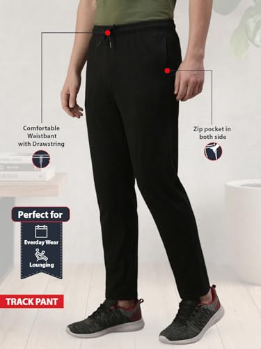 Image of Lux Cozi Track Pant for Men - Gym Pants & Lowers for Men with Adjustable Waist, Moisture-Wicking Fabric & Pockets - Ideal Sports Pajamas for Workout & Casual Wear