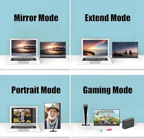 Image of QQU 14 inch Portable Touchscreen Monitor, 1920 x 1200 IPS /HDR Ultra-Slim Travel Display with VESA Mount & Smart Cover, Kickstand & Speakers, HDMI USB-C External Monitor for Laptop, PC,Phone, Tablet, PS4 /5