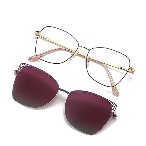 Women Polarized Optical Magnetic Sunglasses Clip Magnet Clip On Sun Glasses UV400 Eyewear Frame