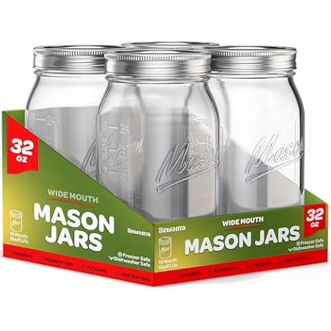 SEWANTA 32 oz Wide Mouth Mason Jars Cover