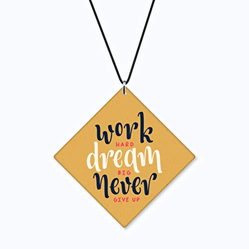 Image of TheYaYaCafe Yaya Cafe Motivational Gifts Acrylic Car Hanging Accessories Work Hard Dream Big Never Give Up Printed Interior Decoration