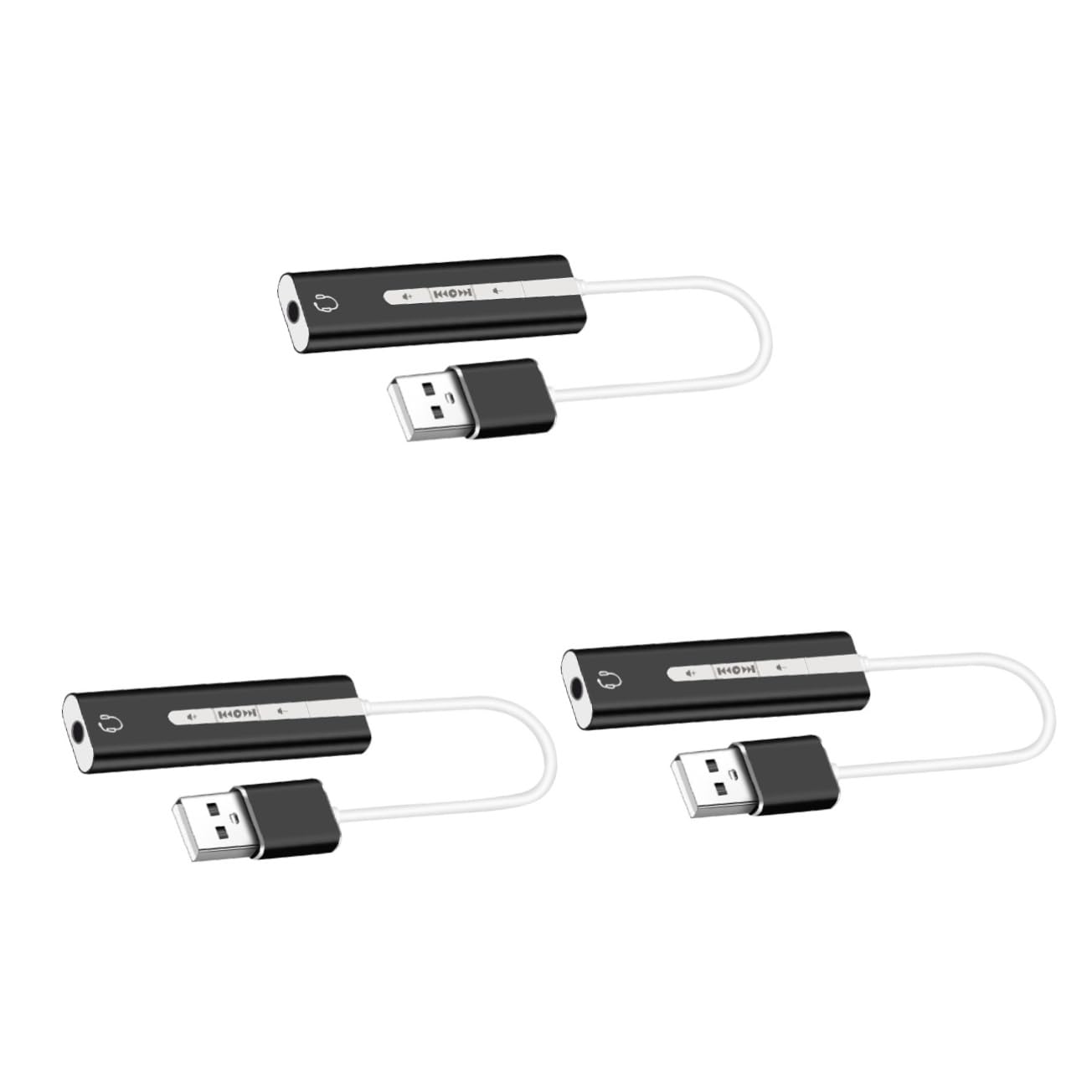 BESTonZON 3pezzi Adattatore Audio Usb Con Surround Per Microfono e Cuffie Compatibile Con Computer Design Facile Controllo Volume Ottimizzato Per Durabilità e Affidabilità