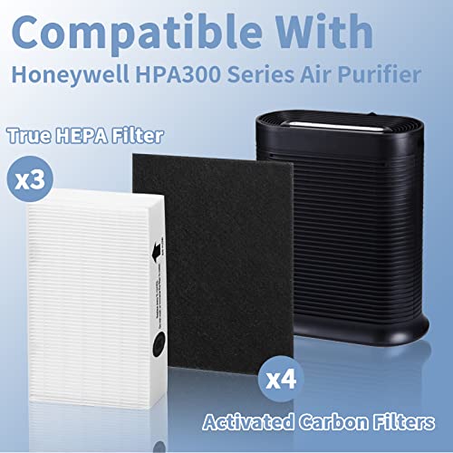 Hpa300 Hepa Filter Replacement For Honeywell Hpa300 Series Air Purifiers Hpa300, Hpa300Vp, Hpa304 Hpa3300, Replace Hrf-R3 (3 Ture Hepa R Replacement Filter + 4 Activated Carbon Pre-Filter) #TOP1