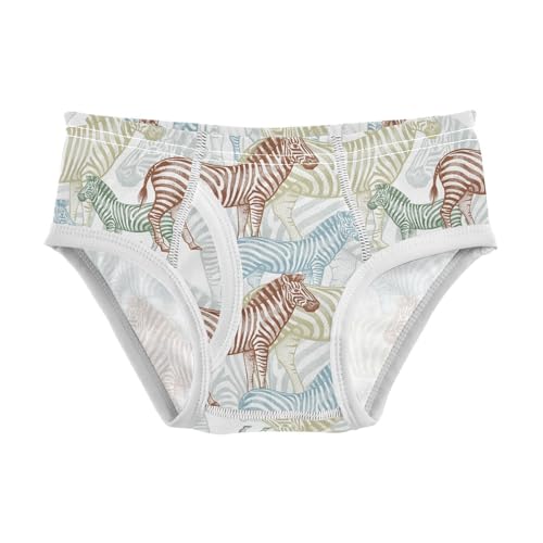 visesunny Boys Cotton Underwear African Animal Colored Zebra Printed Toddler Soft Training Briefs Size 2T-8Y for Kids