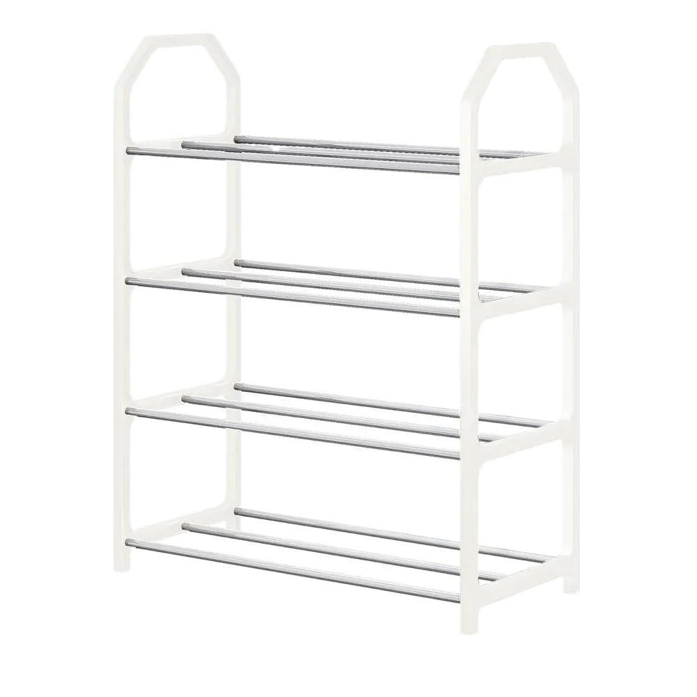YYLUOYANG Shoe Rack Shoe Rack Vertical Shoe Rack Shelf 4 Tier Space Saver Shoe Rack Large Capacity Free Standing Shoe Shoe Racks Storage(WHITE)