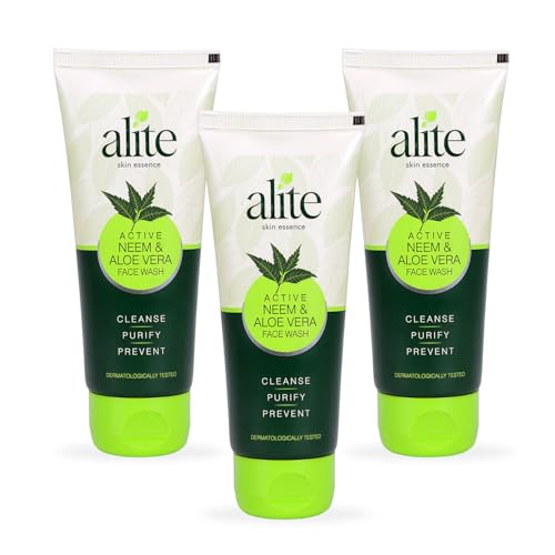 Image of Alite Neem & Aloe Vera Face Wash | Purify, Hydrate & Defend Against Acne | Gentle, Effective & Dermatologically Tested (Pack of 3,70g Each)