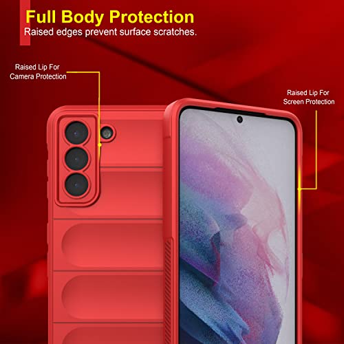 Image of Amazon Brand - Solimo Mobile Cover for Samsung Galaxy S21 Plus 5G (Silicon Red)